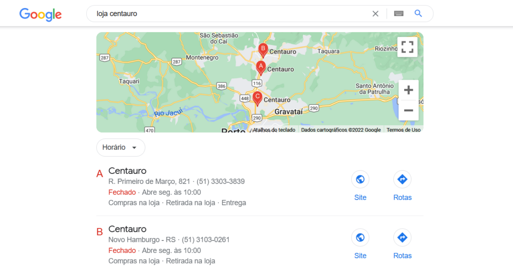 busca no Google Meu Negócio