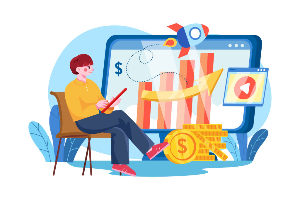 Ilustração de anúncios tráfego pago